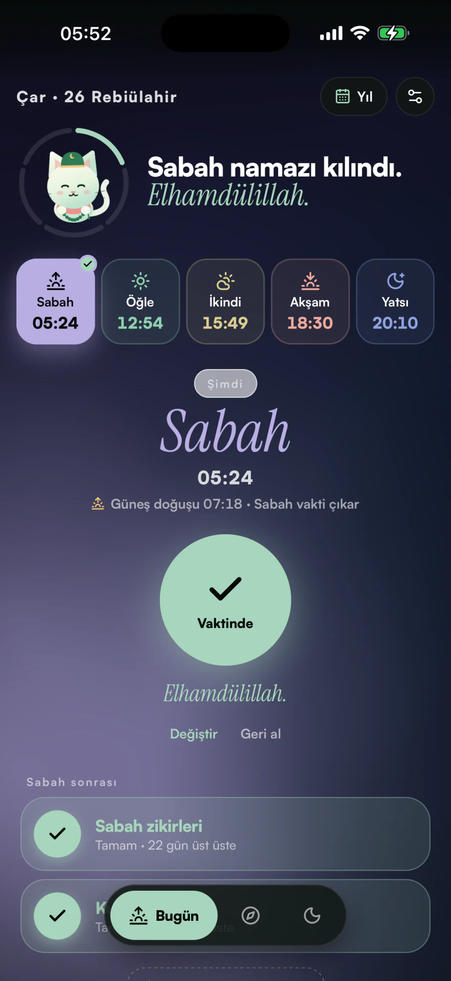 Ortalık aydınlanmadan uyan.